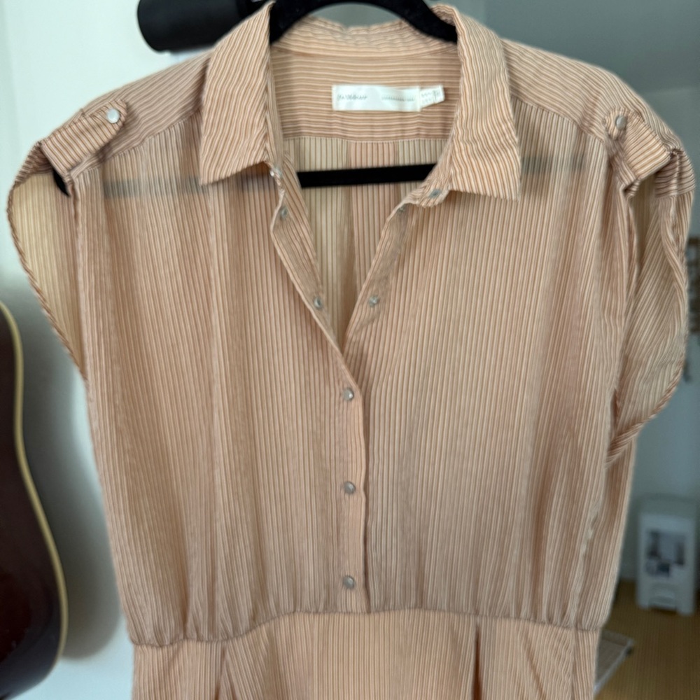 Inwear Copenhagen Elegant Brown & Cream Striped Maxi Dress - Picture 3 of 6